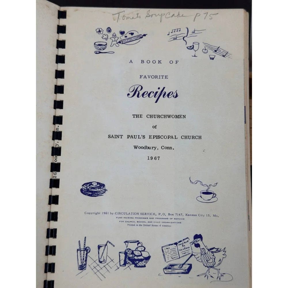Vintage 1967 Our Daily Bread St Pauls Episcopal Church Woodbury CT Cookbook